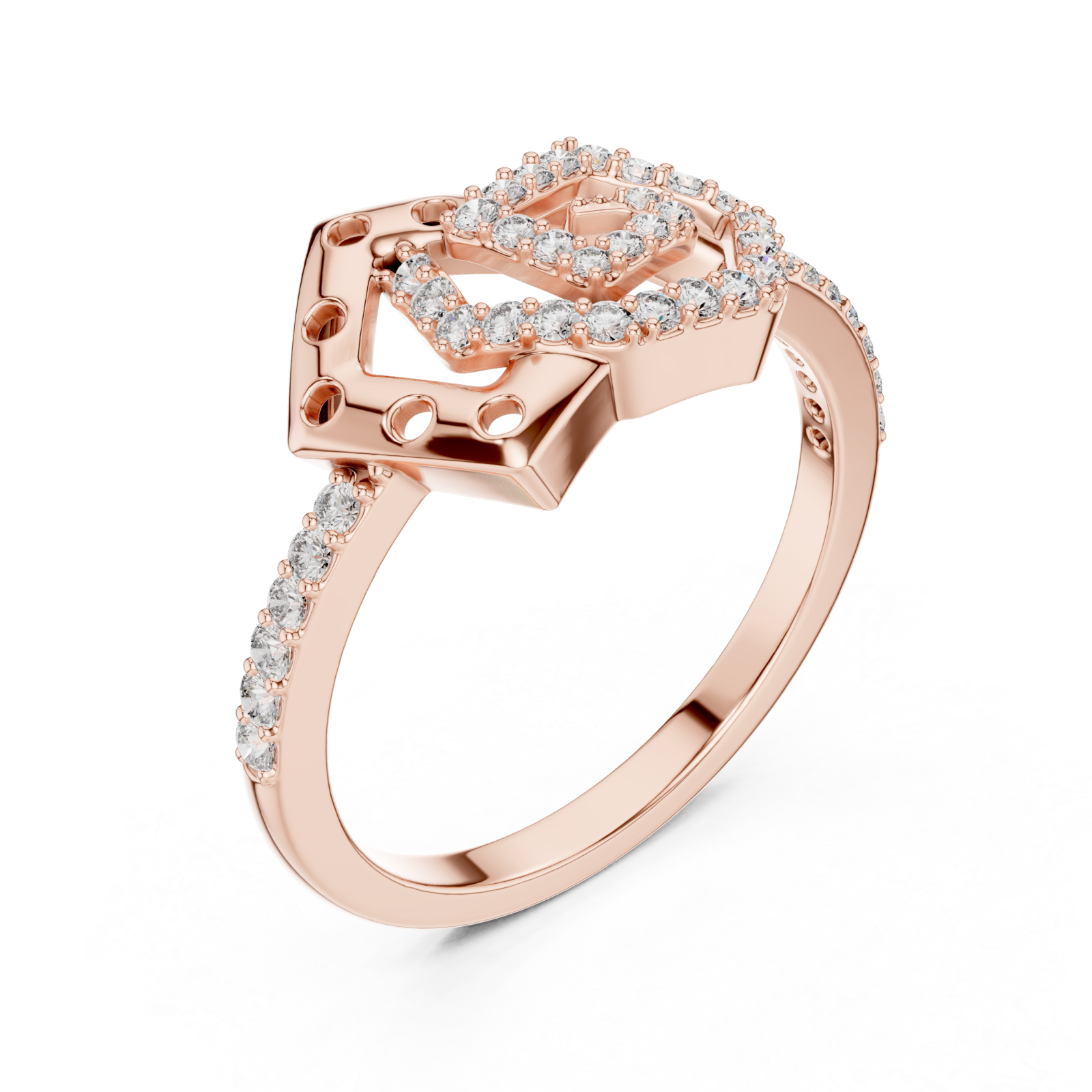  Rose Gold Celestial Harmony Petal Band Ring Right View