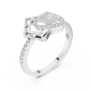  White Gold Celestial Harmony Petal Band Ring Right View