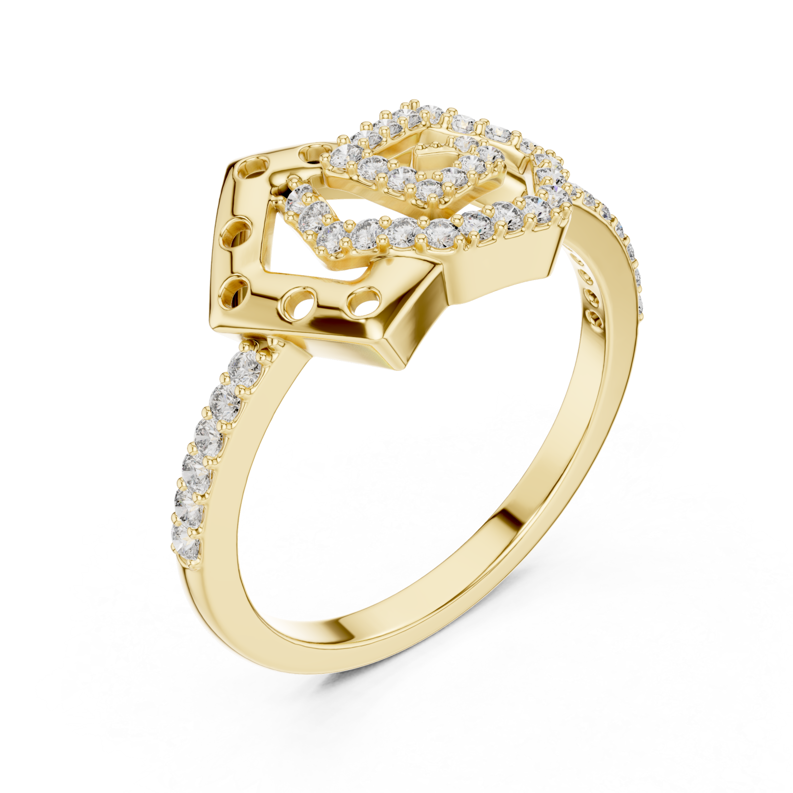 Gold Celestial Harmony Petal Band Ring Right View
