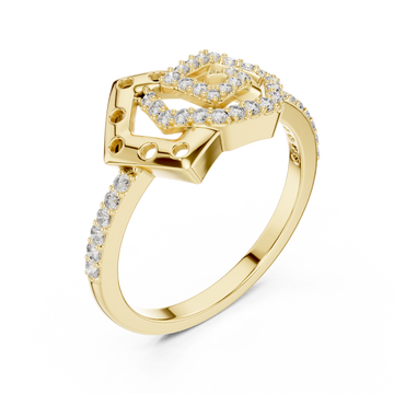 Gold Celestial Harmony Petal Band Ring Right View