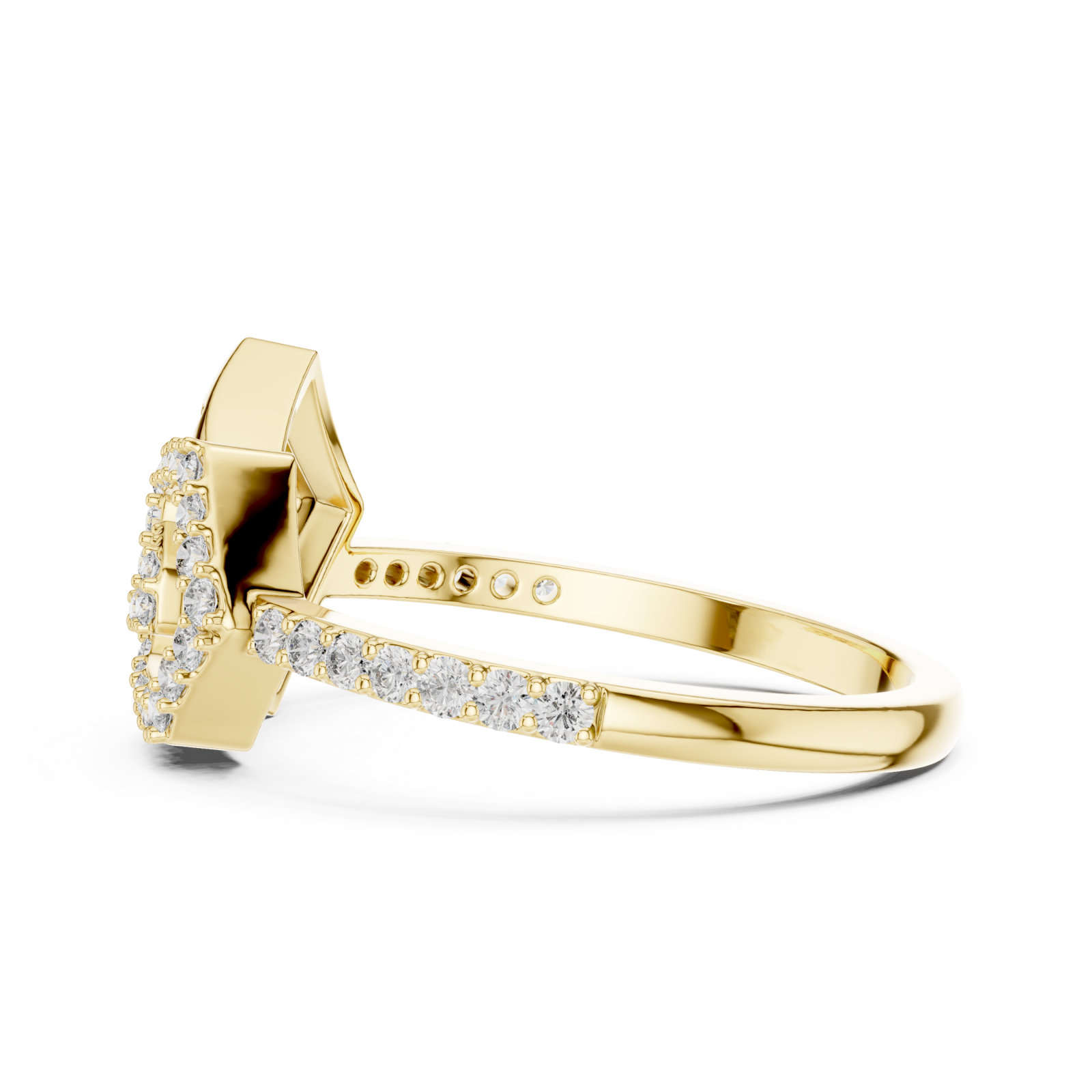  Gold Celestial Harmony Petal Band Ring Side View