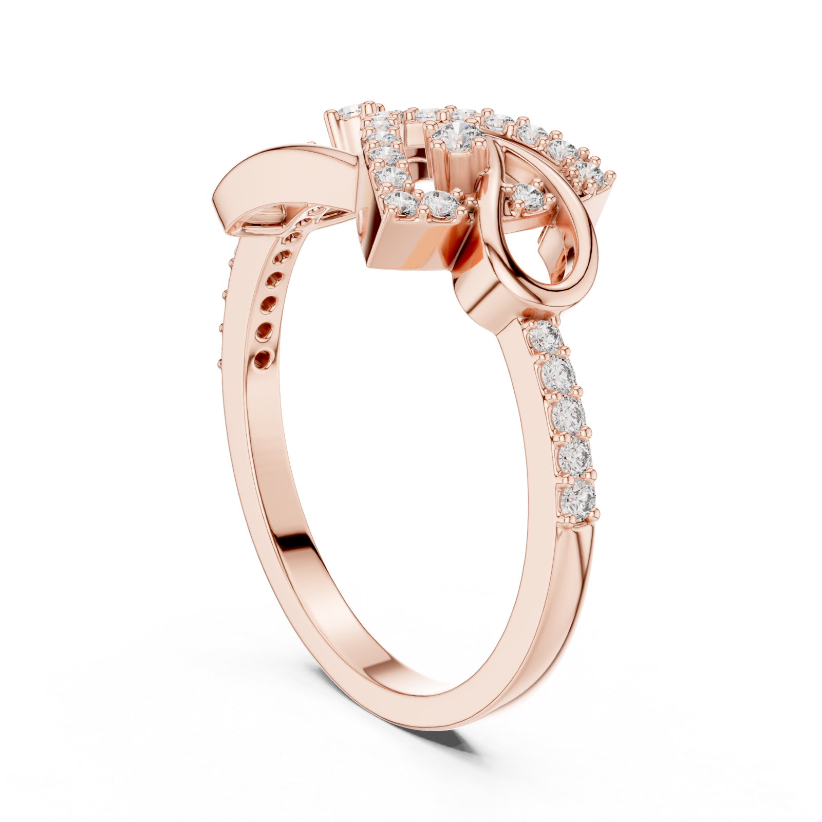  Rose Gold Infinite Charm Ribbon Band Left View
