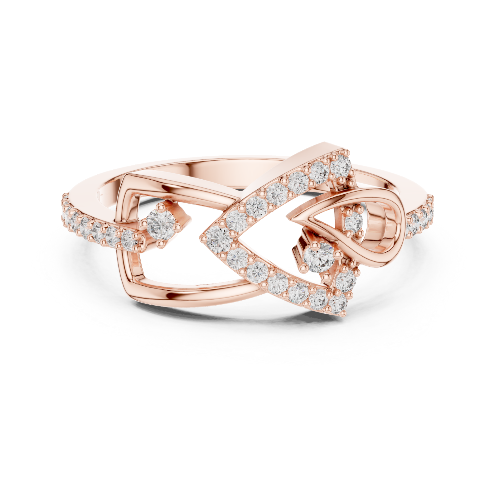  Rose Gold Infinite Charm Ribbon Band Front View