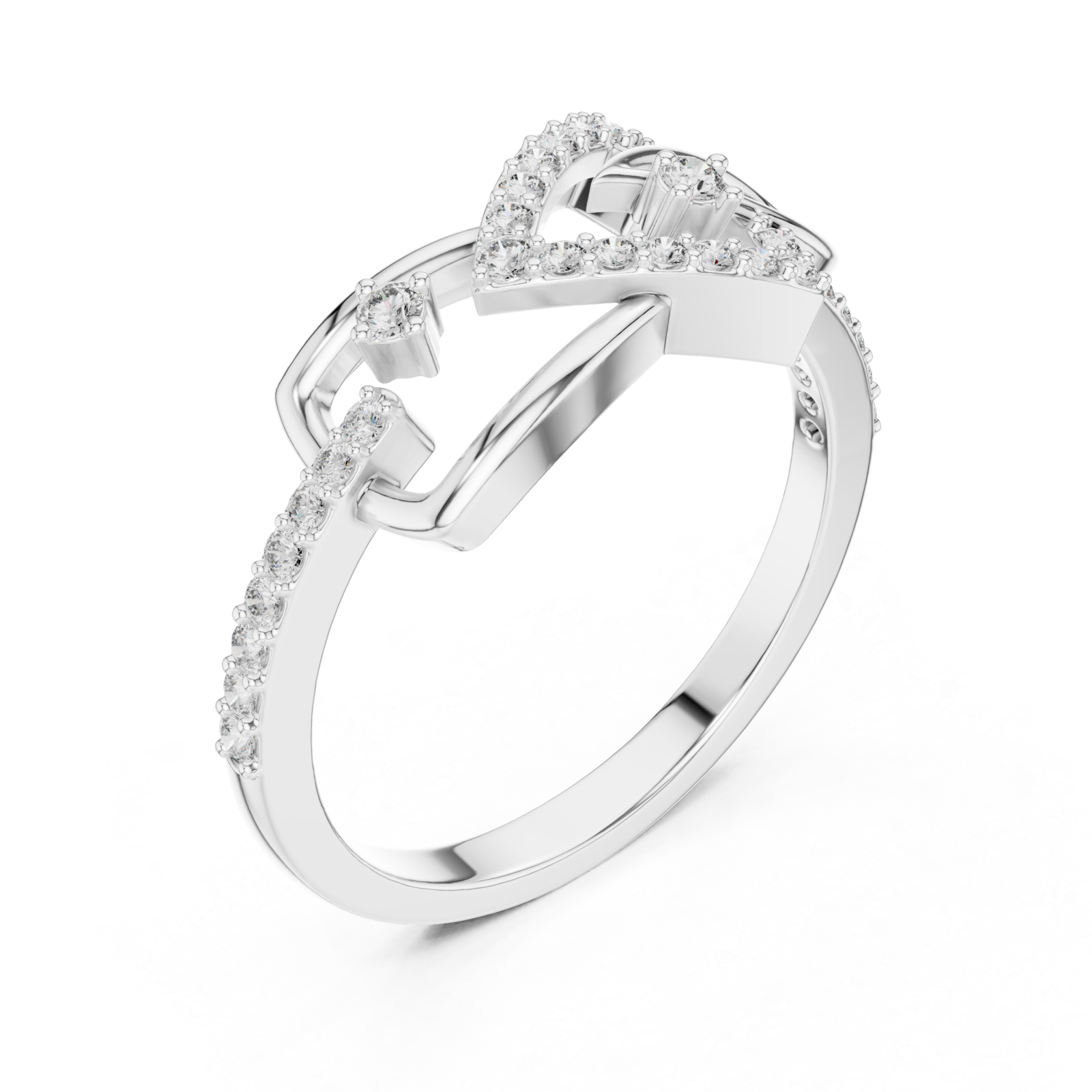  White Gold Infinite Charm Ribbon Band Right View