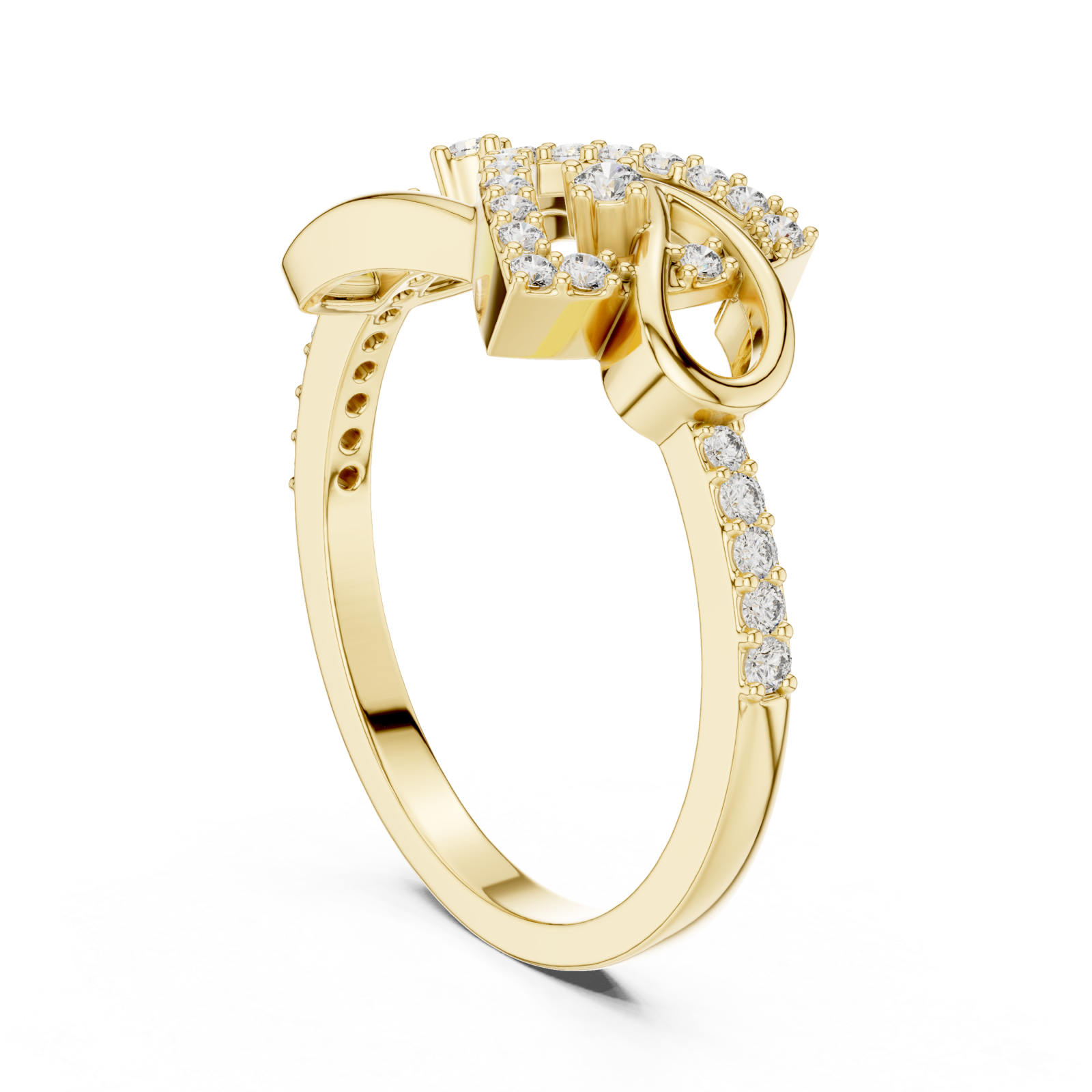  Gold Infinite Charm Ribbon Band Left View
