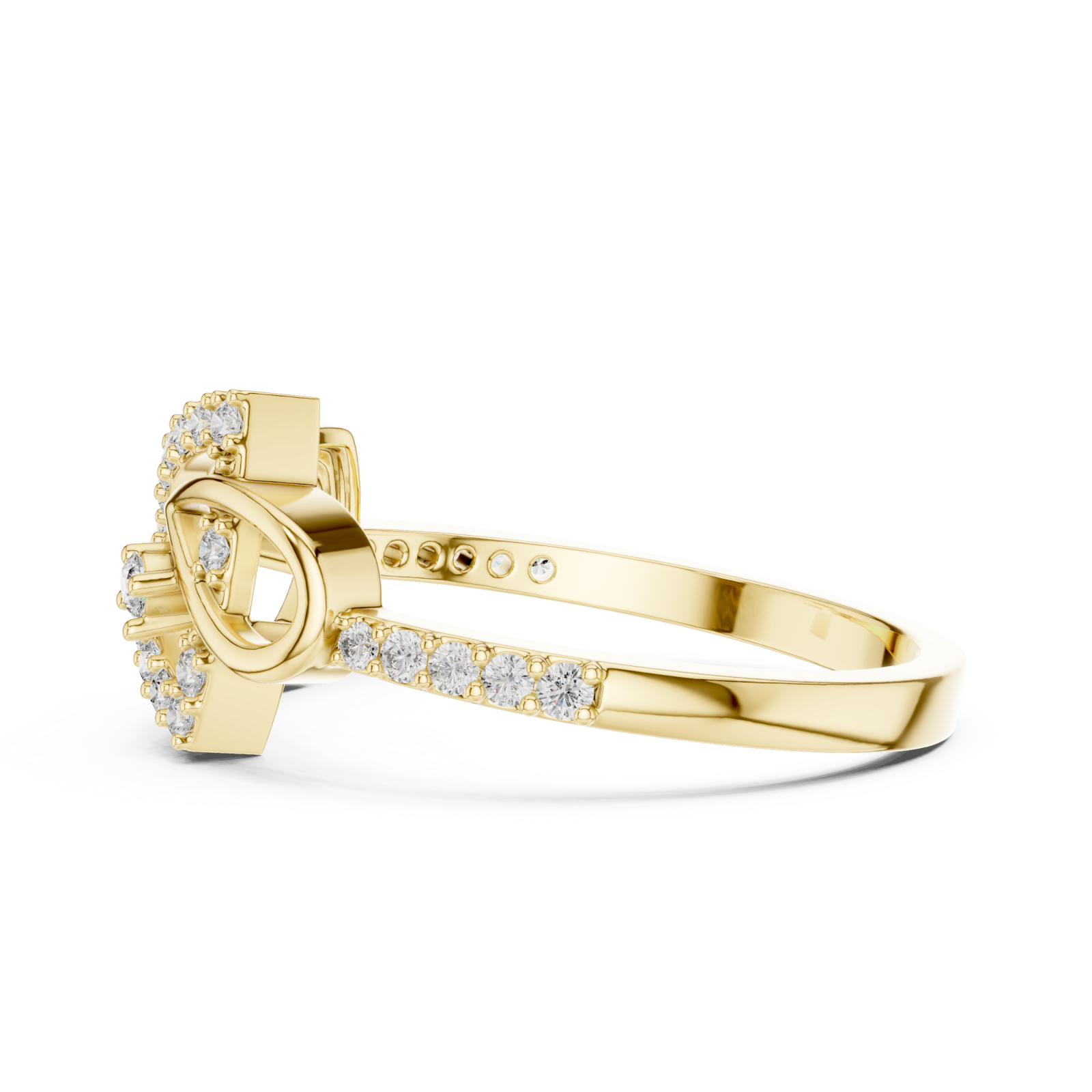  Gold Infinite Charm Ribbon Band Side View