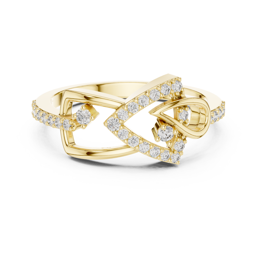 Gold Infinite Charm Ribbon Band Right View