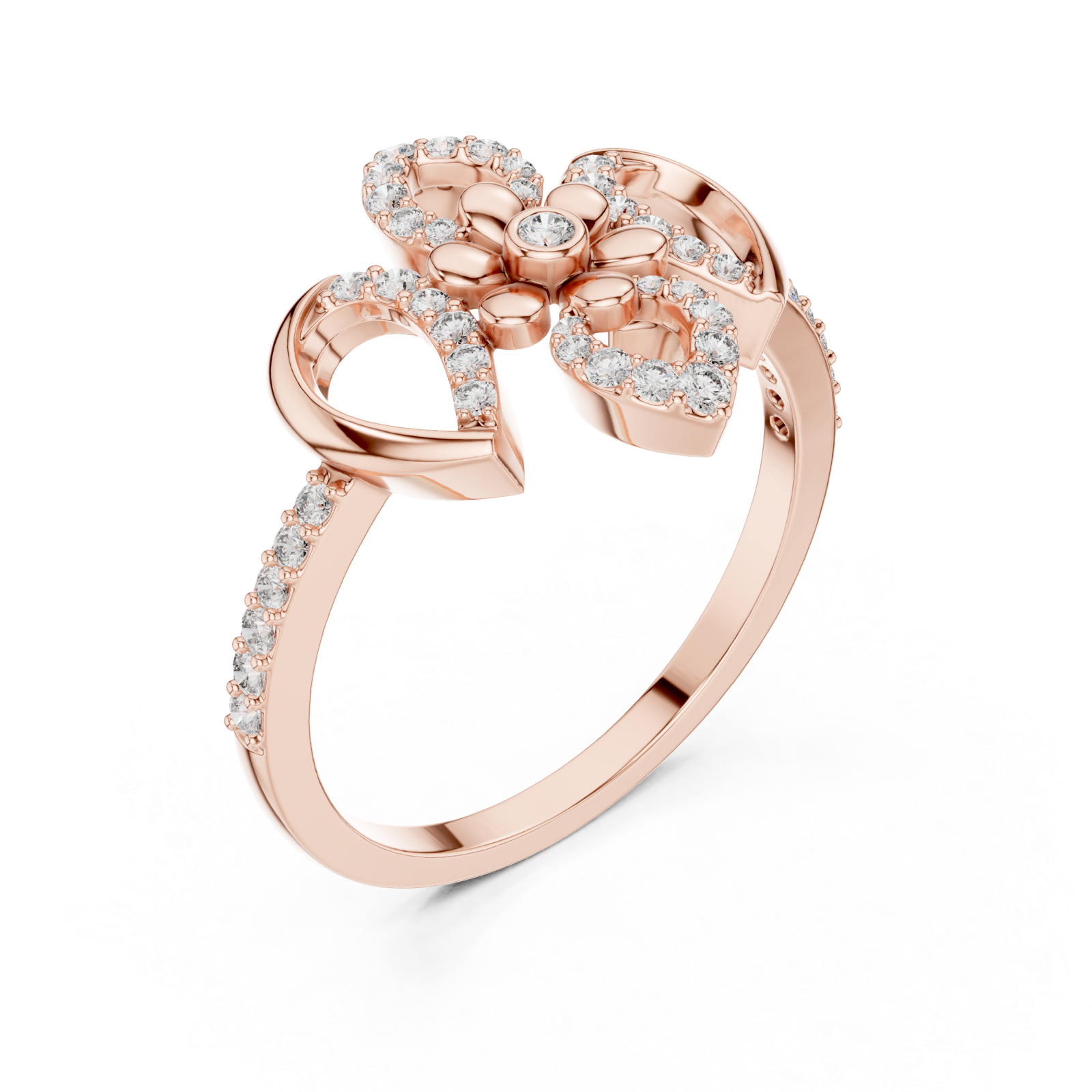  Rose Gold Petite Gracefully Wrapped Ring Right View