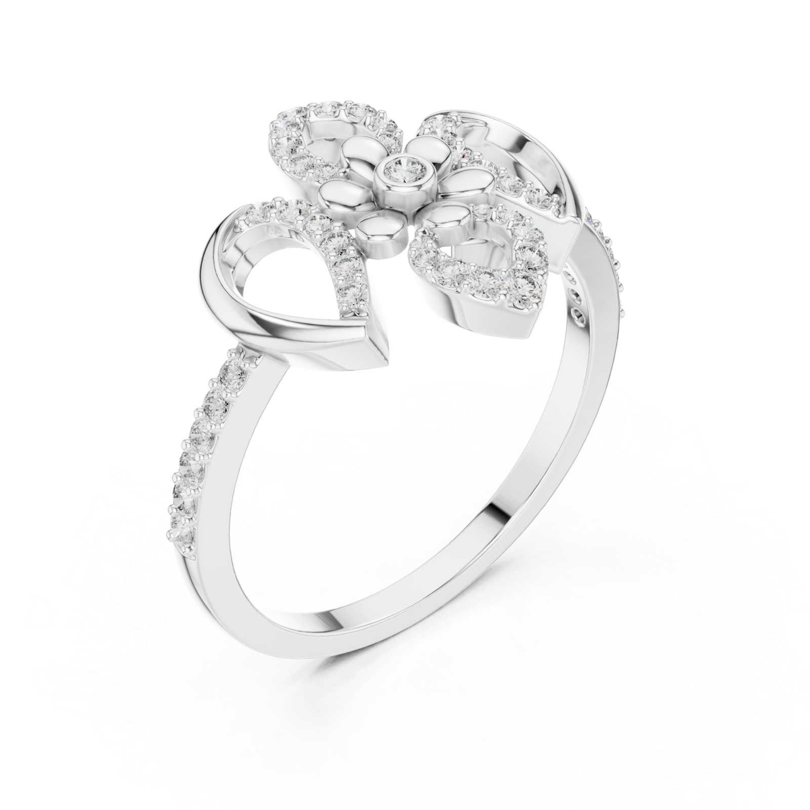  White Gold Petite Gracefully Wrapped Ring Right View