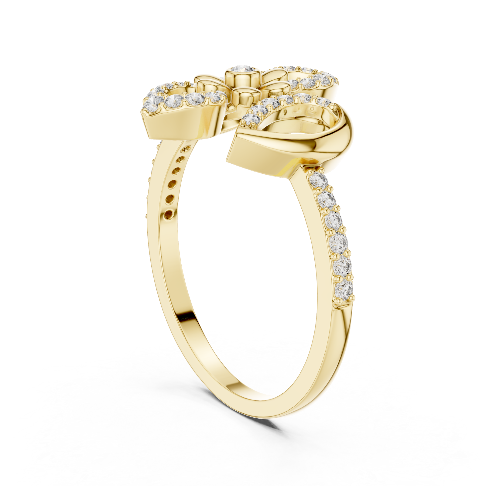  Gold Petite Gracefully Wrapped Ring Left View