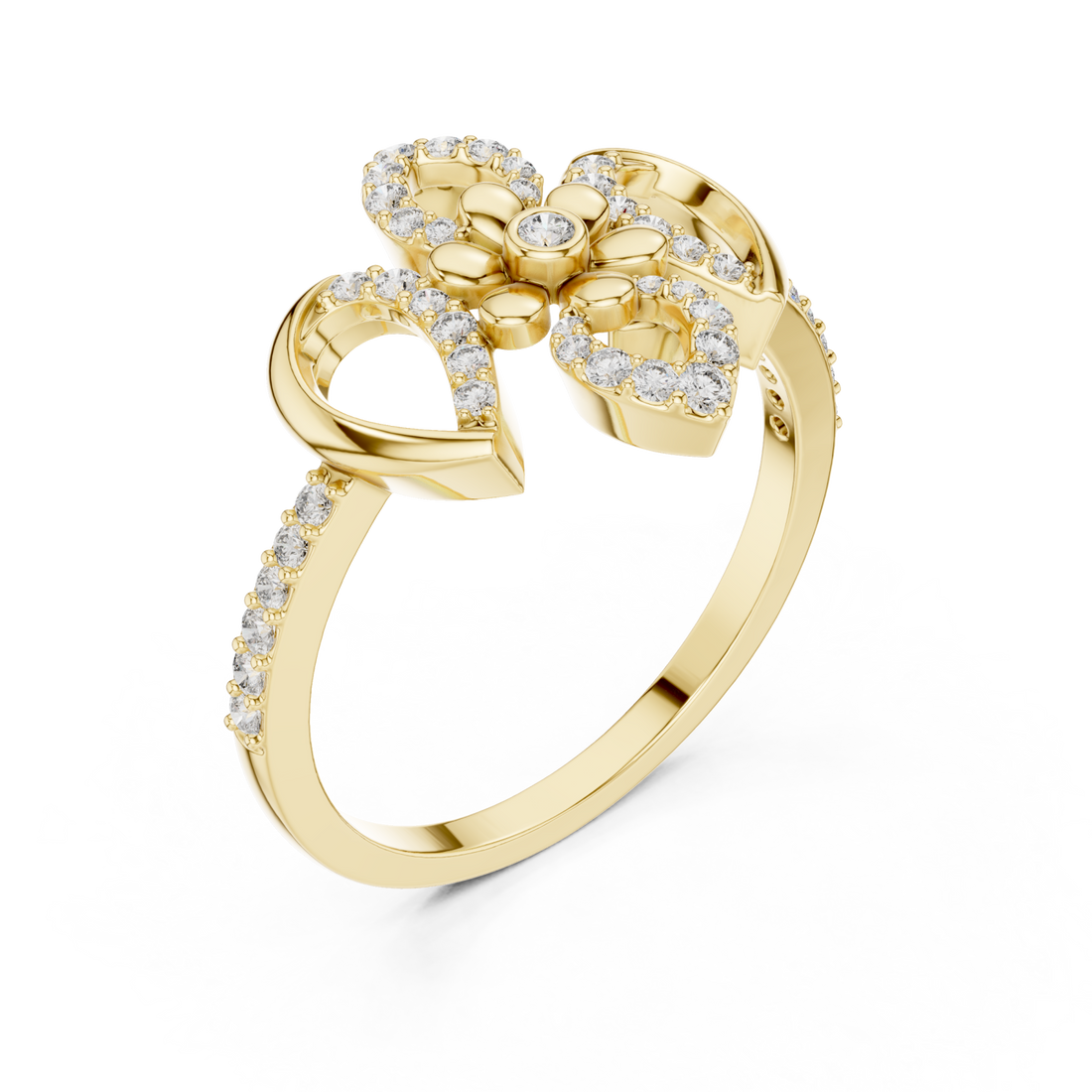 Gold Petite Gracefully Wrapped Ring Right View