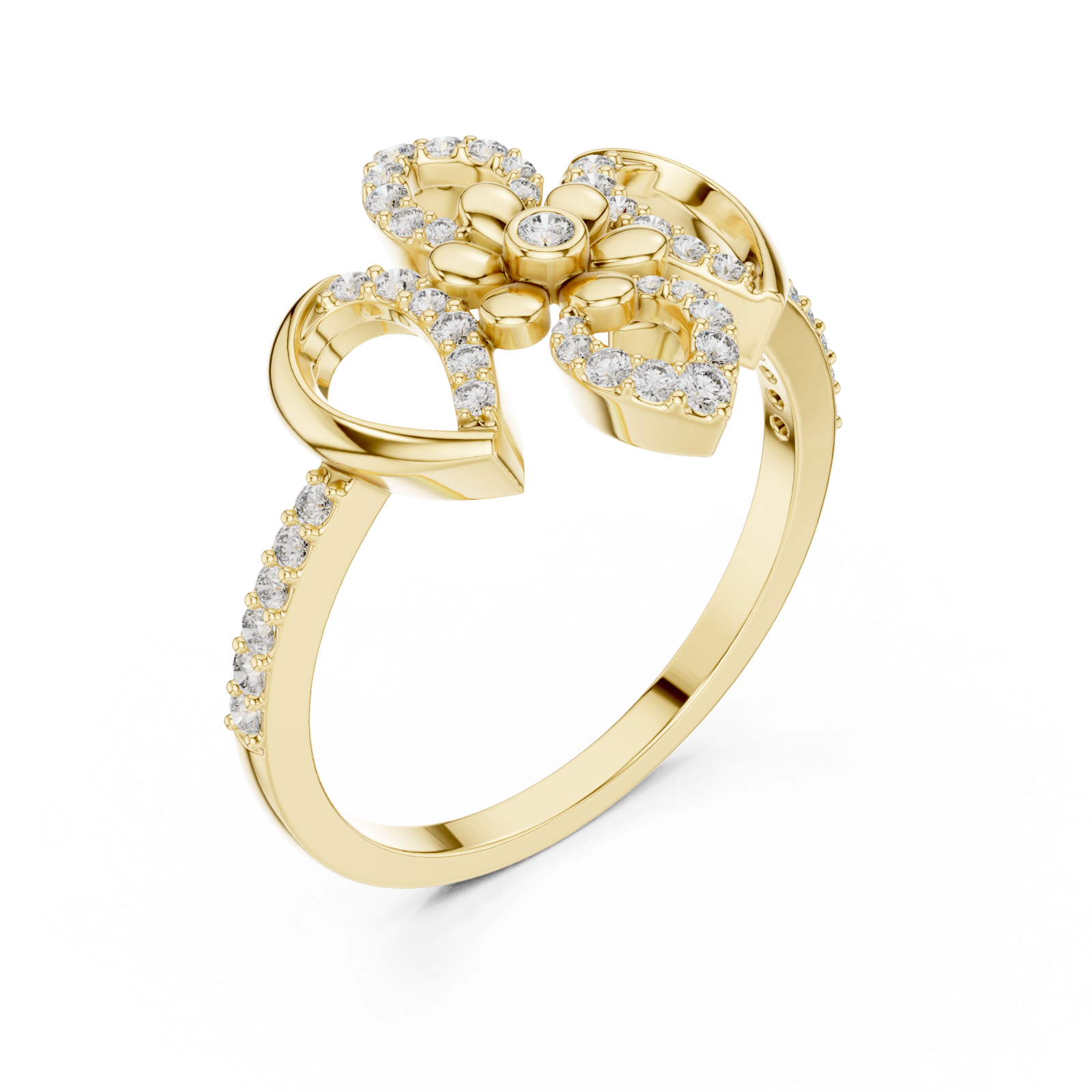 Gold Petite Gracefully Wrapped Ring Right View