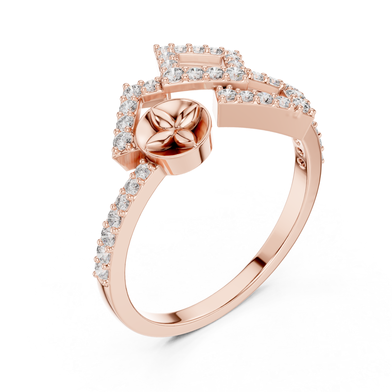  Rose Gold Petal Embrace Artful Ring Right View