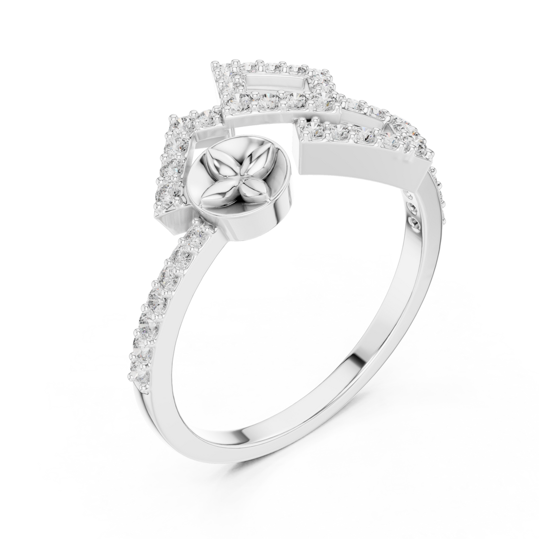  White Gold Petal Embrace Artful Ring Right View