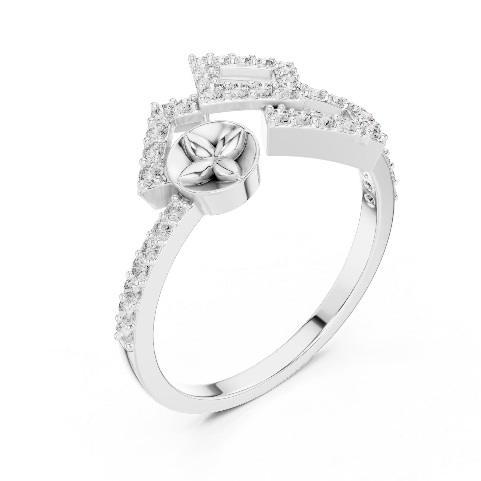  White Gold Petal Embrace Artful Ring Right View
