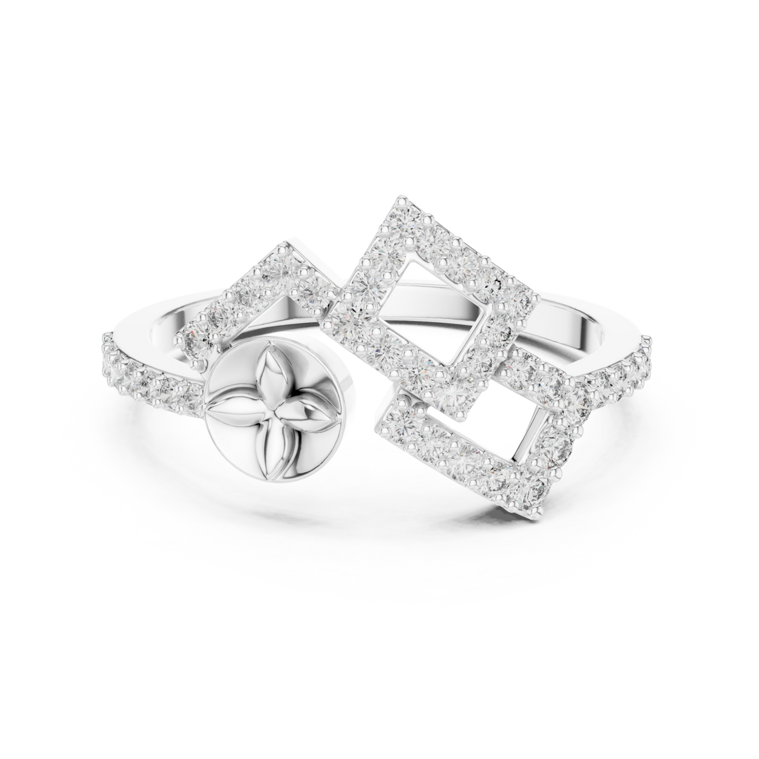  White Gold Petal Embrace Artful Ring Right View