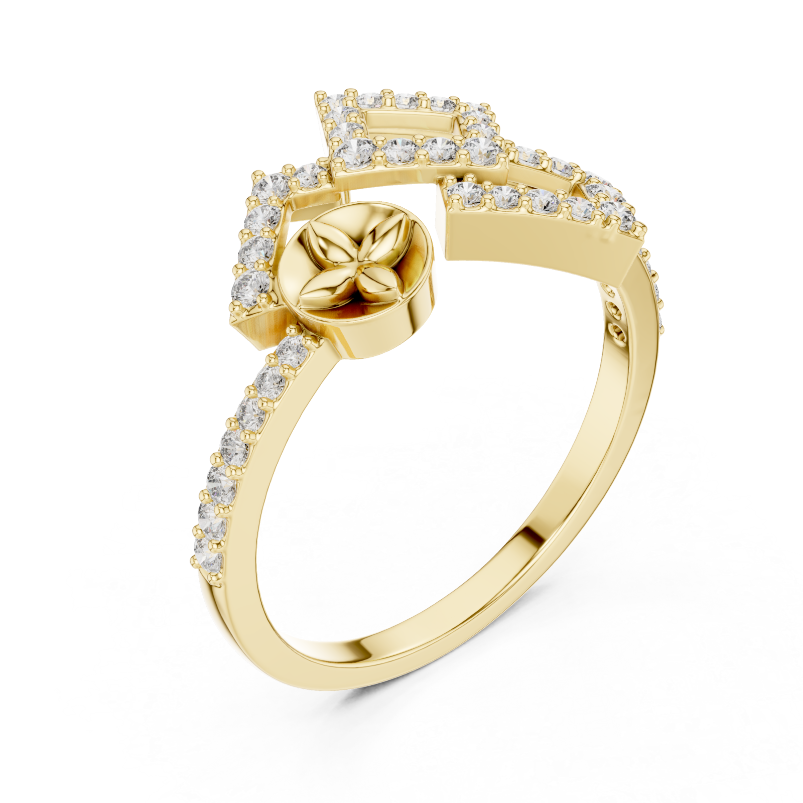 Gold Petal Embrace Artful Ring Right View