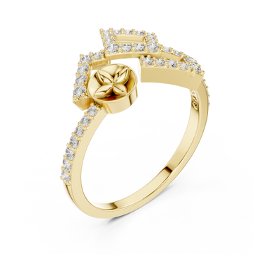 Gold Petal Embrace Artful Ring Right View