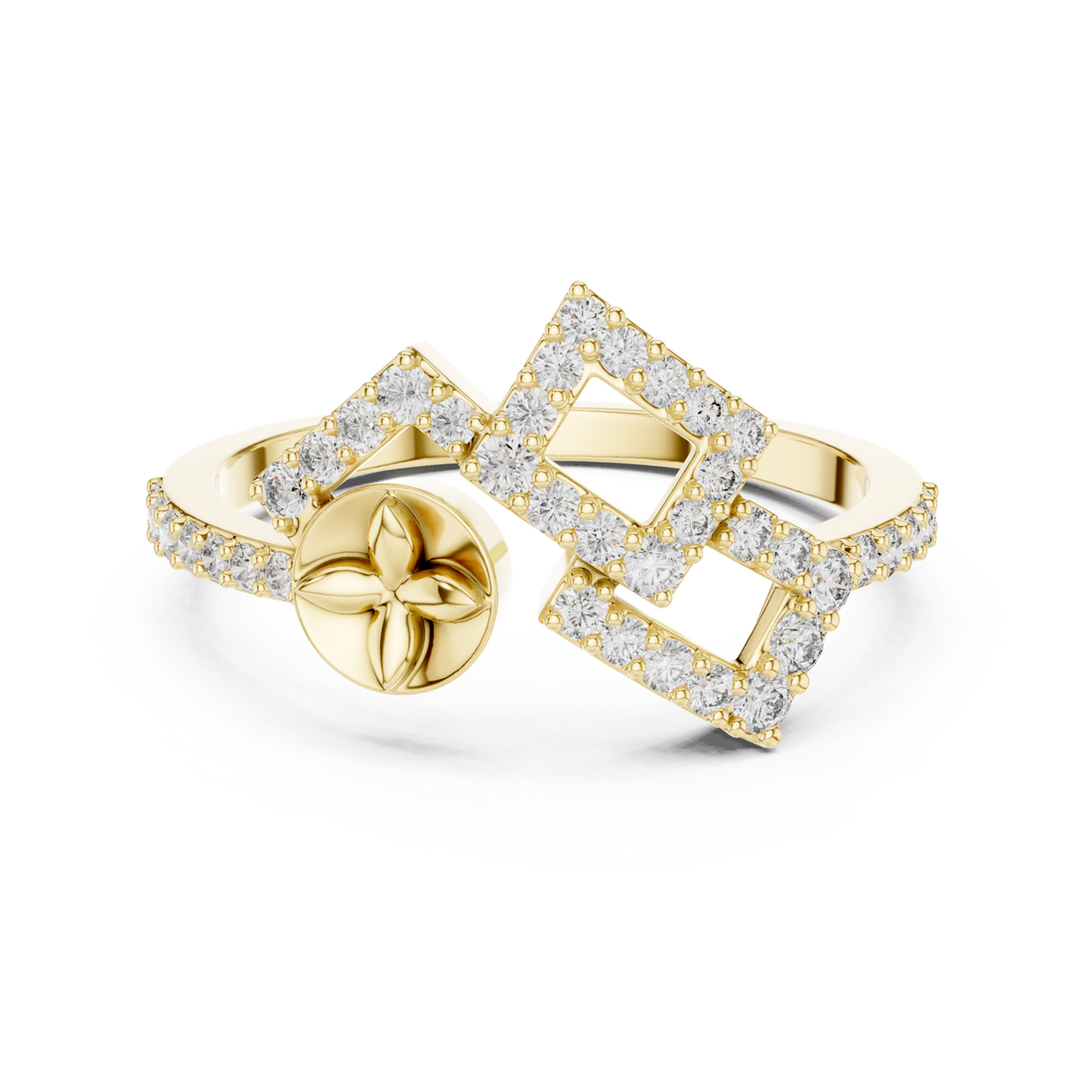 Gold Petal Embrace Artful Ring Right View