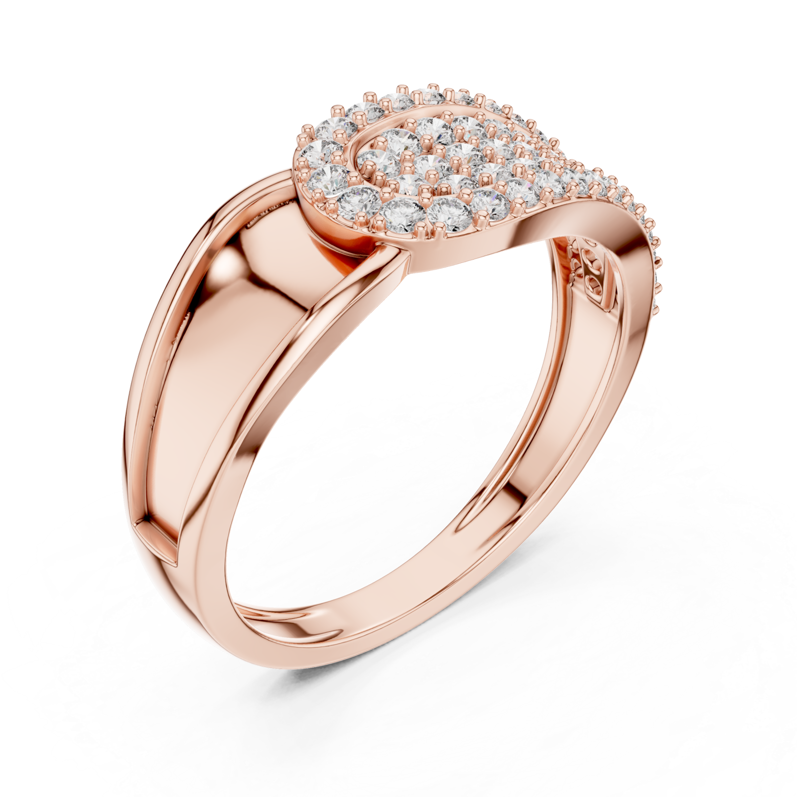  Rose Gold Timeless Graceful Contour Modern Band Ring Right View
