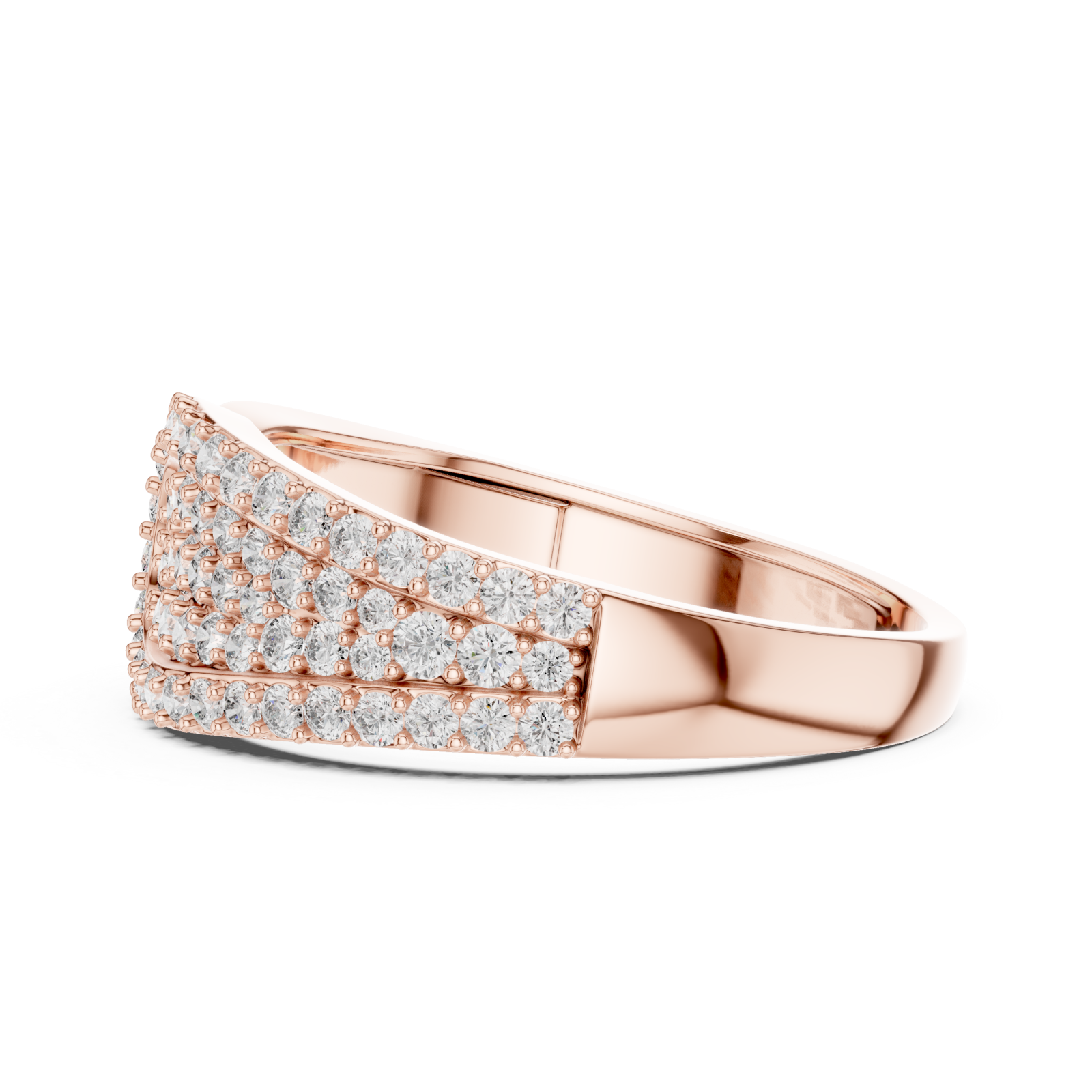  Rose Gold Timeless Graceful Contour Modern Band Ring Side View