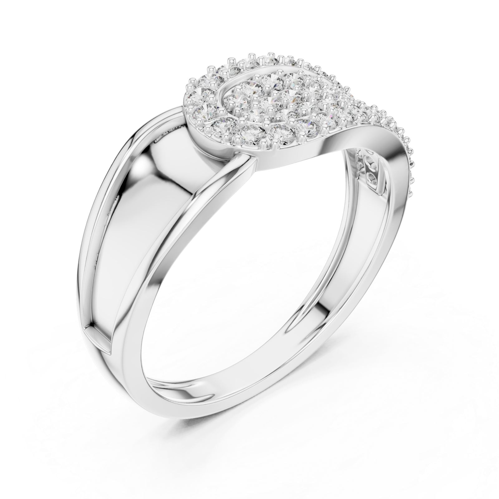  White Gold Timeless Graceful Contour Modern Band Ring Right View