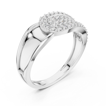  White Gold Timeless Graceful Contour Modern Band Ring Right View