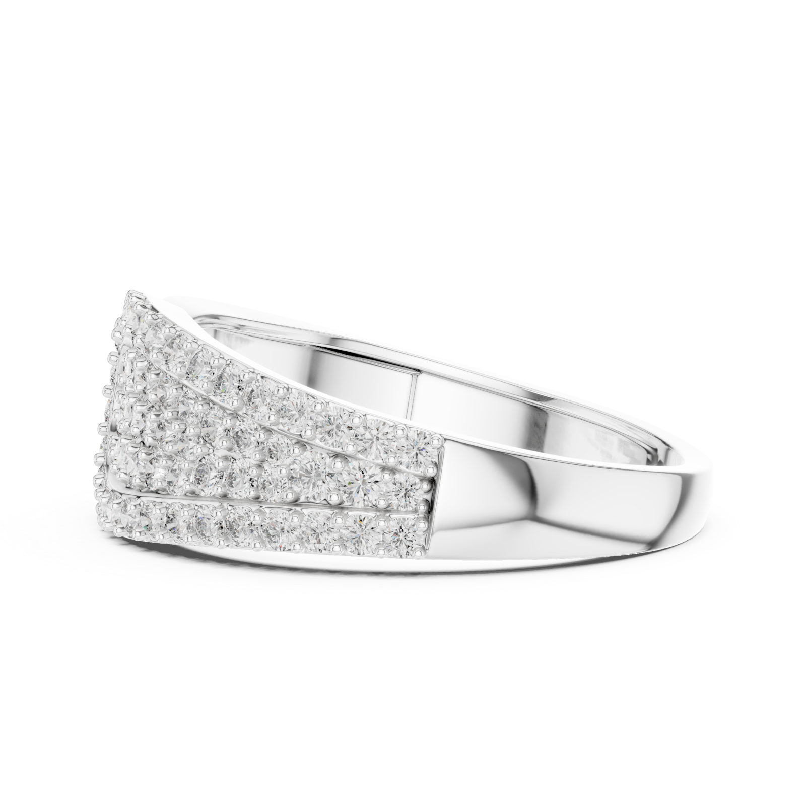  White Gold Timeless Graceful Contour Modern Band Ring Side View