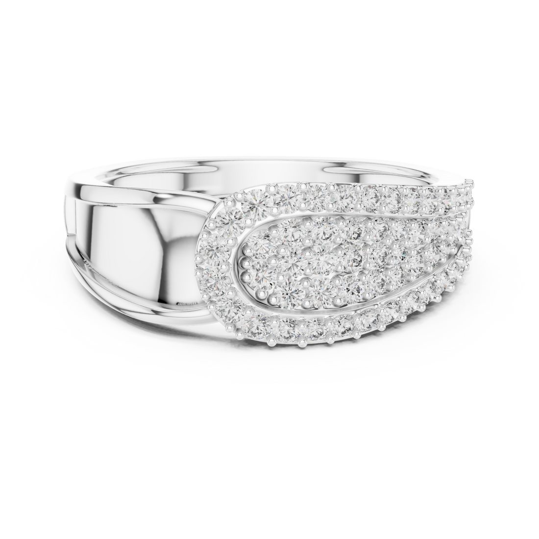  White Gold Timeless Graceful Contour Modern Band Ring Right View