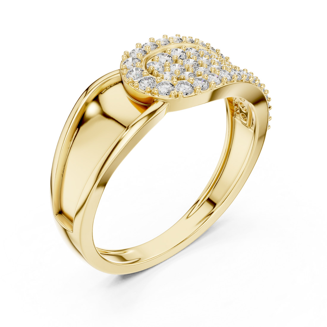 Gold Timeless Graceful Contour Modern Band Ring Right View