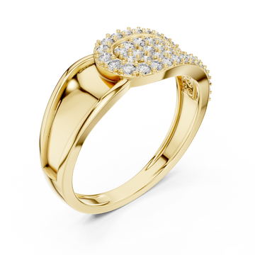 Gold Timeless Graceful Contour Modern Band Ring Right View