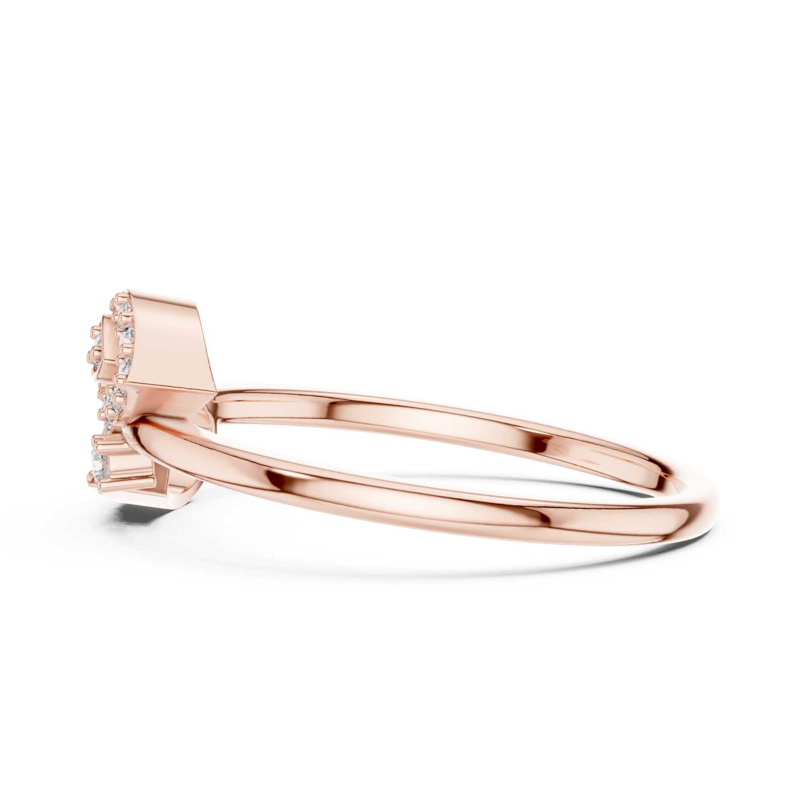  Rose Gold Radiant Pristine Charm Band Side View