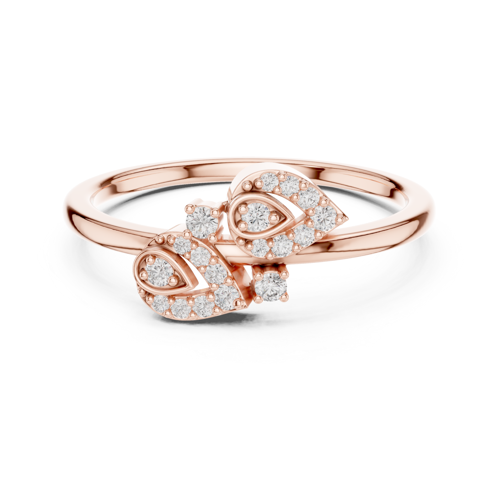  Rose Gold Radiant Pristine Charm Band Front View