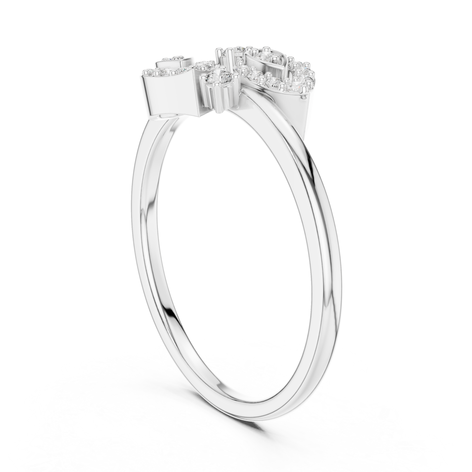  White Gold Radiant Pristine Charm Band Left View