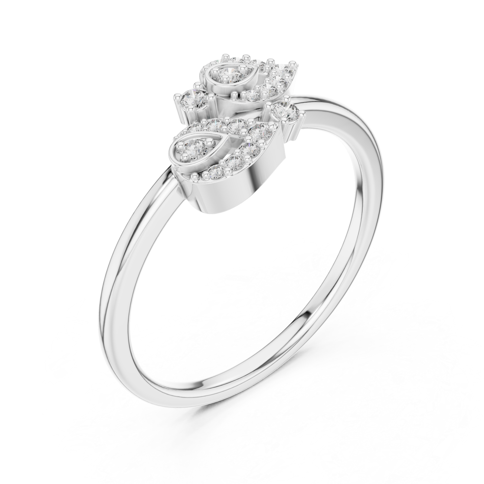  White Gold Radiant Pristine Charm Band Right View