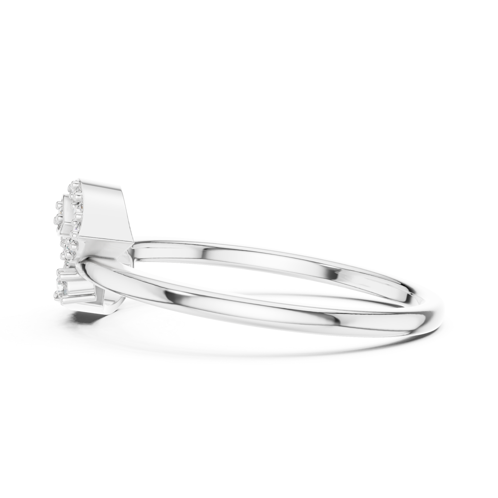  White Gold Radiant Pristine Charm Band Side View