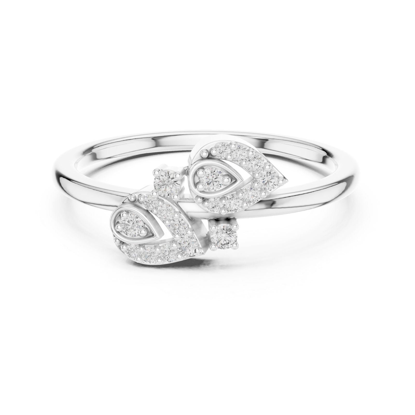  White Gold Radiant Pristine Charm Band Front View