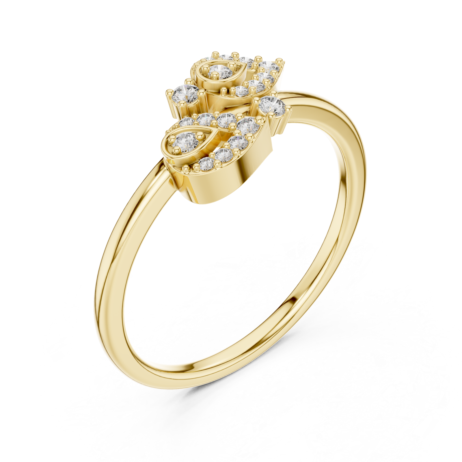 Gold Radiant Pristine Charm Band Right View