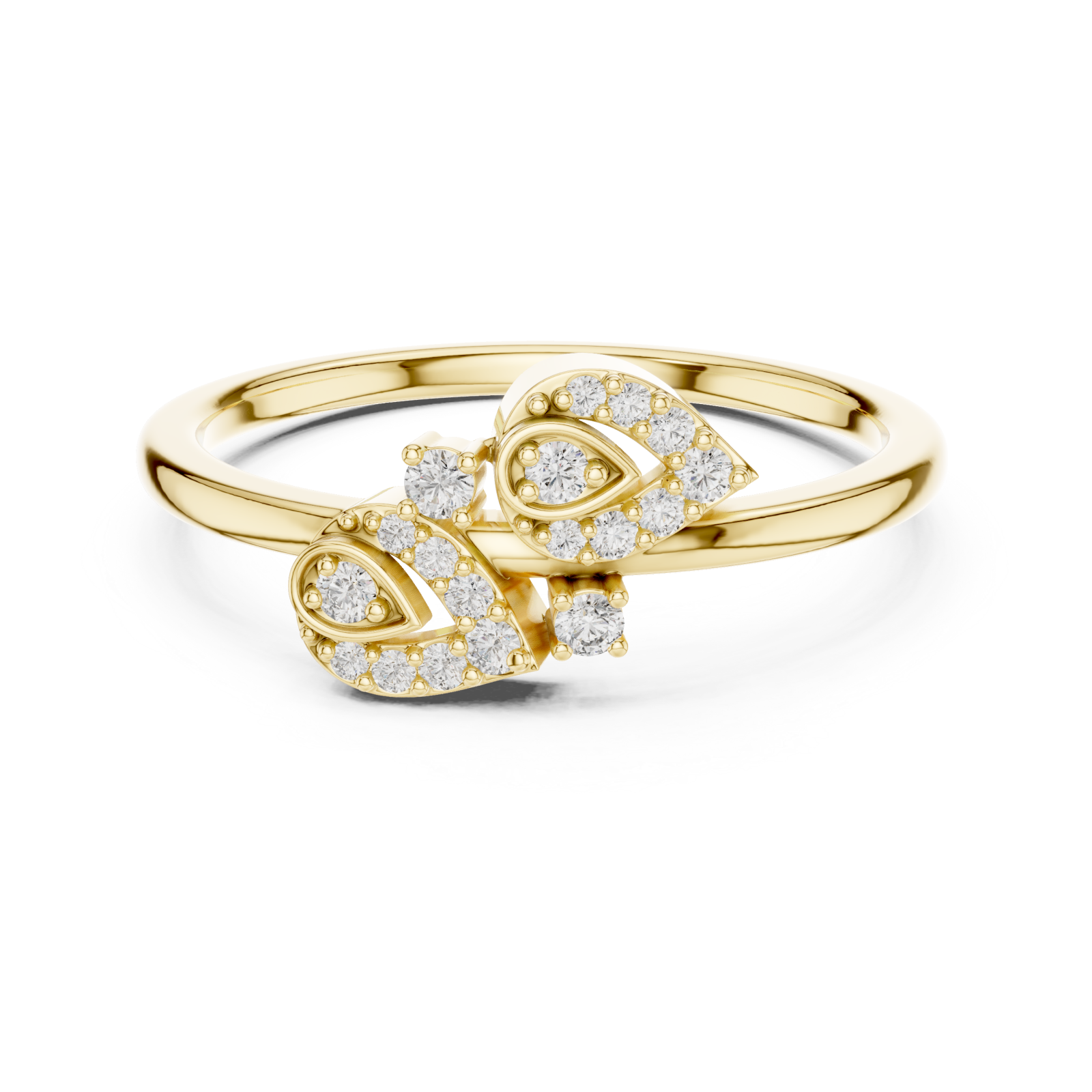  Gold Radiant Pristine Charm Band Front View