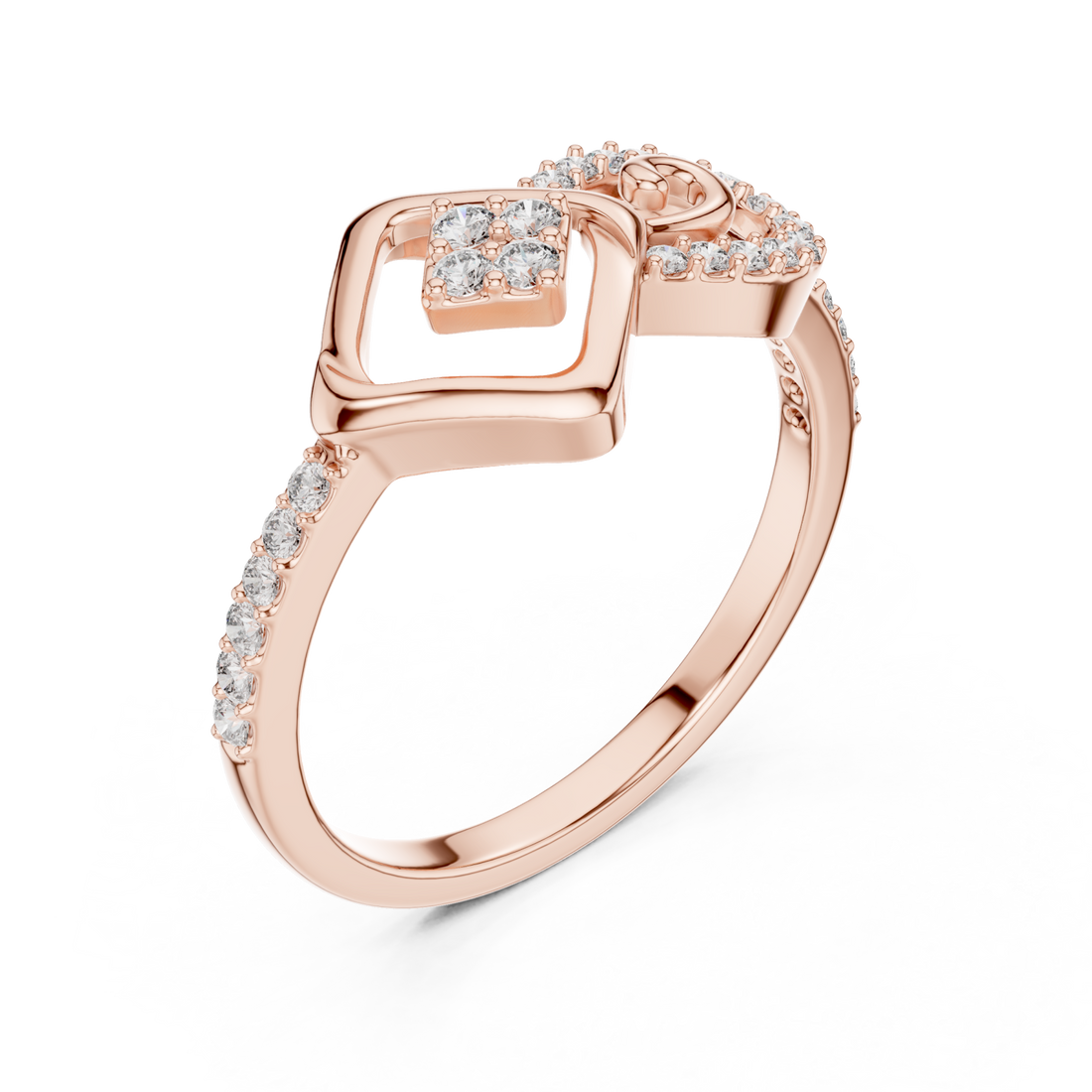  Rose Gold Radiant Harmony Infinity Loop Crown Ring Right View