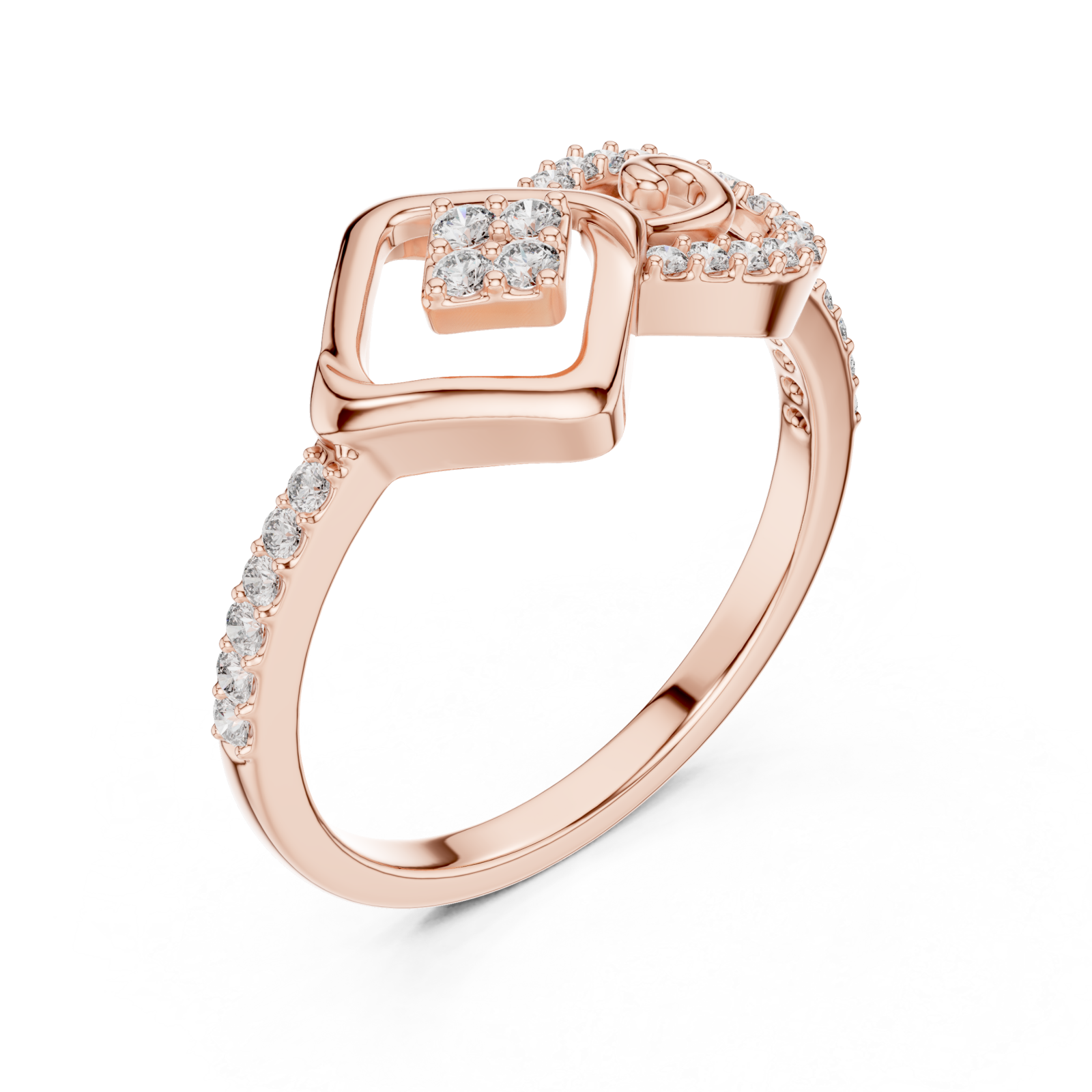  Rose Gold Radiant Harmony Infinity Loop Crown Ring Right View