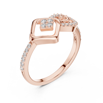  Rose Gold Radiant Harmony Infinity Loop Crown Ring Right View