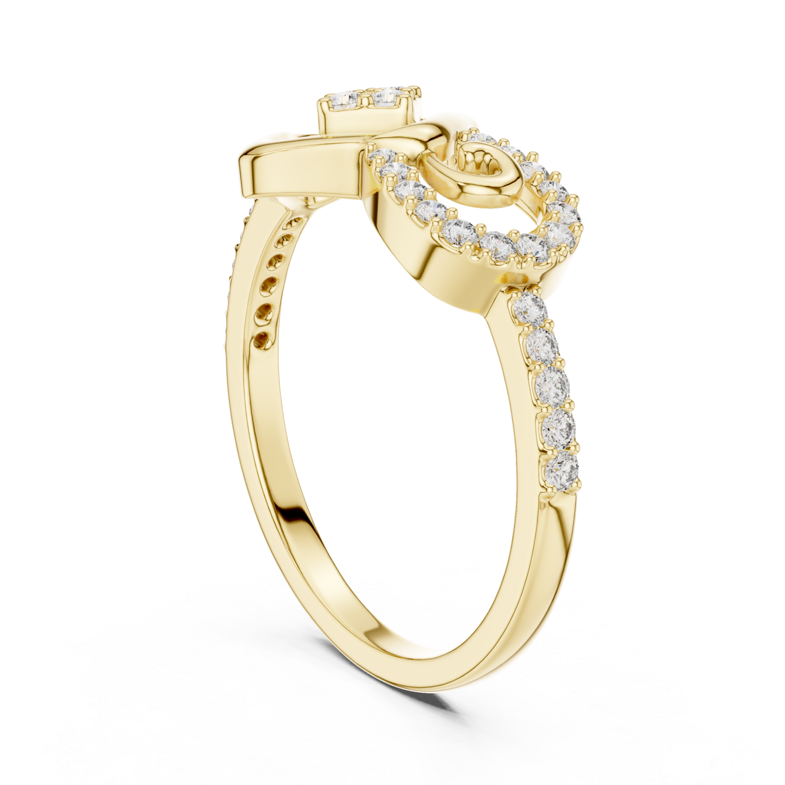  Gold Radiant Harmony Infinity Loop Crown Ring Left View