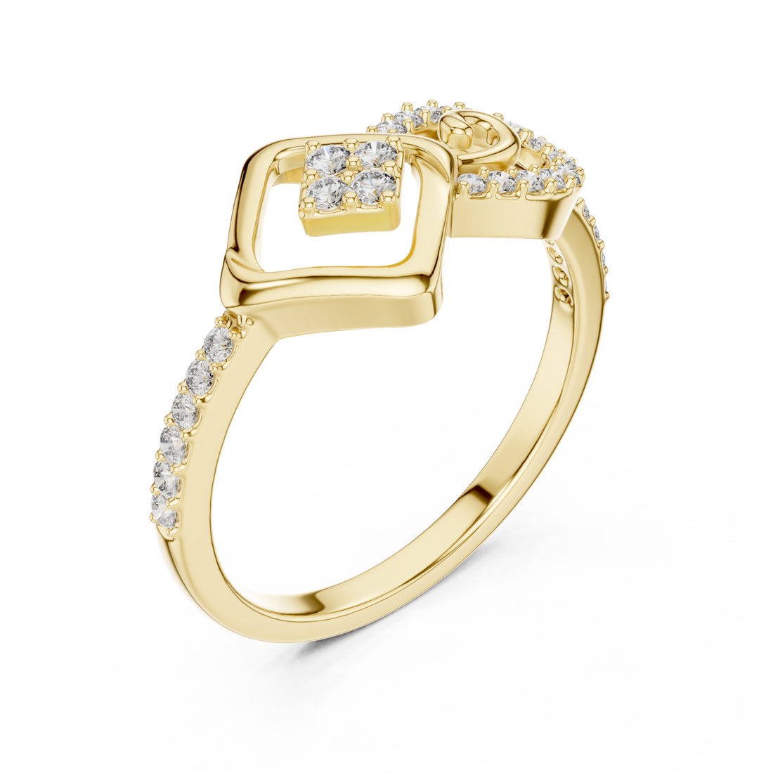Gold Radiant Harmony Infinity Loop Crown Ring Right View