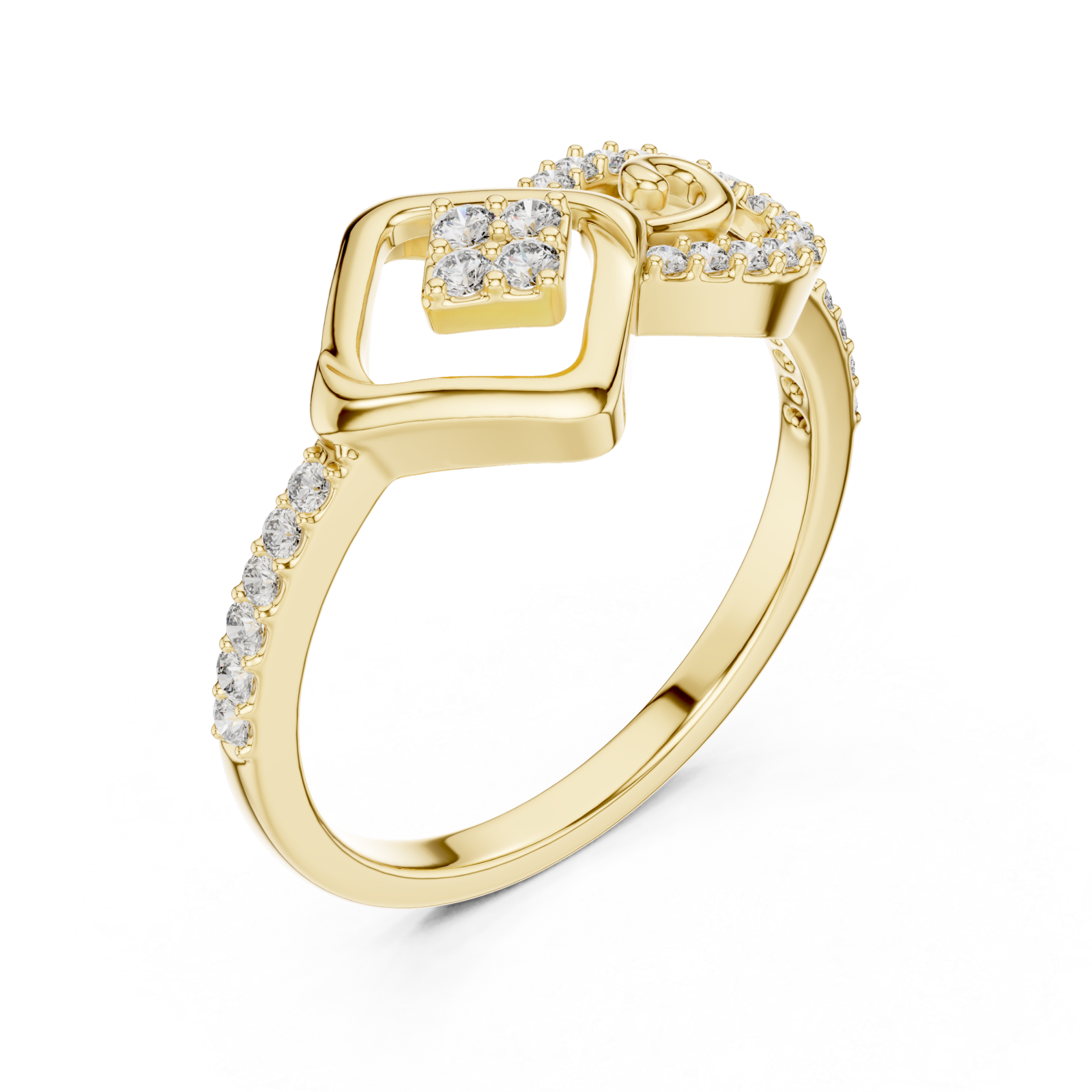 Gold Radiant Harmony Infinity Loop Crown Ring Right View