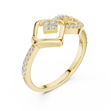 Gold Radiant Harmony Infinity Loop Crown Ring Right View