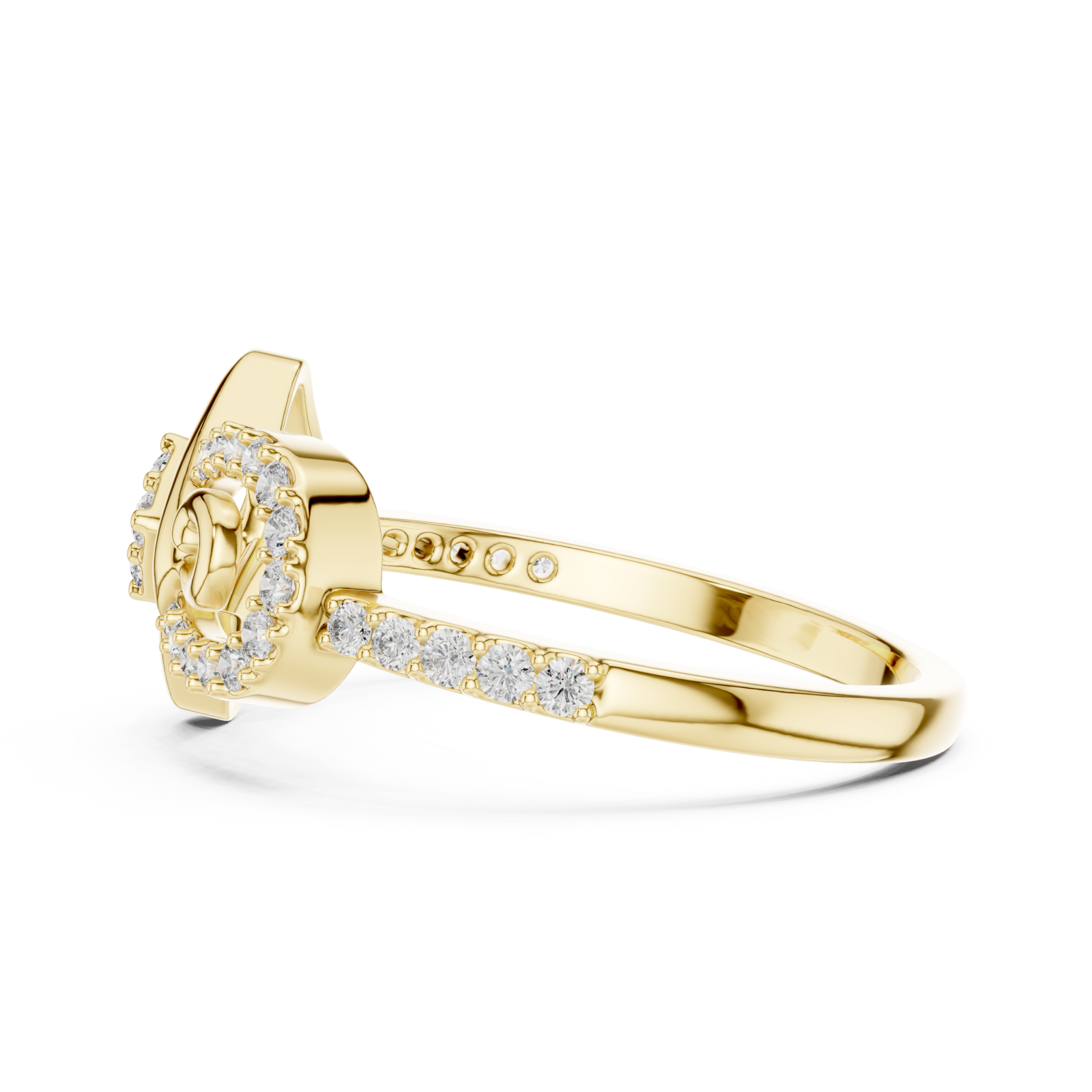  Gold Radiant Harmony Infinity Loop Crown Ring Side View