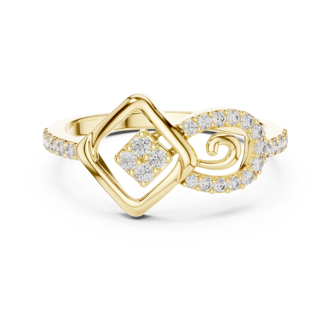 Gold Radiant Harmony Infinity Loop Crown Ring Right View