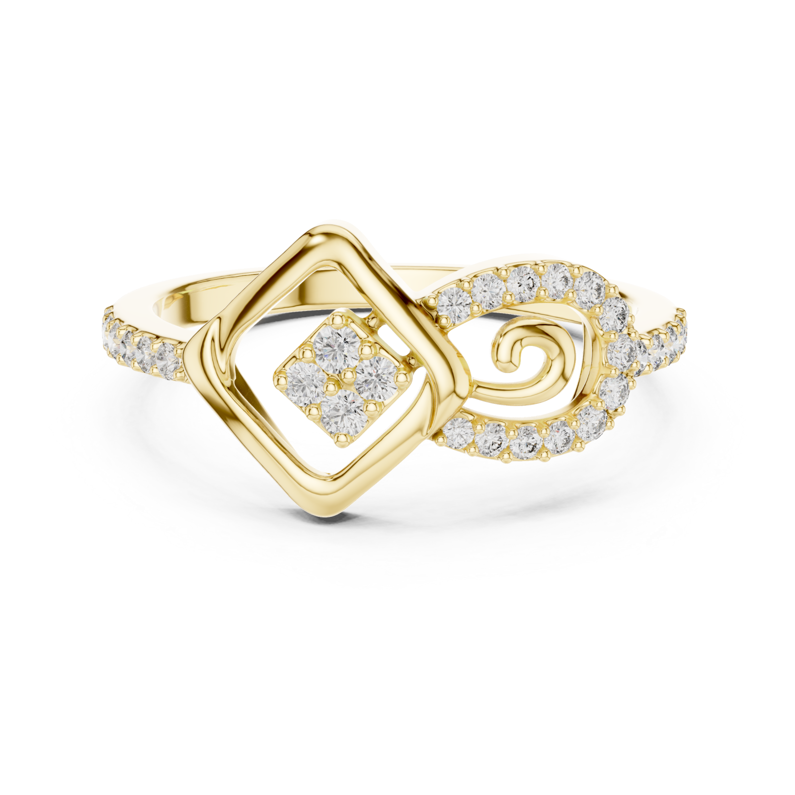  Gold Radiant Harmony Infinity Loop Crown Ring Front View
