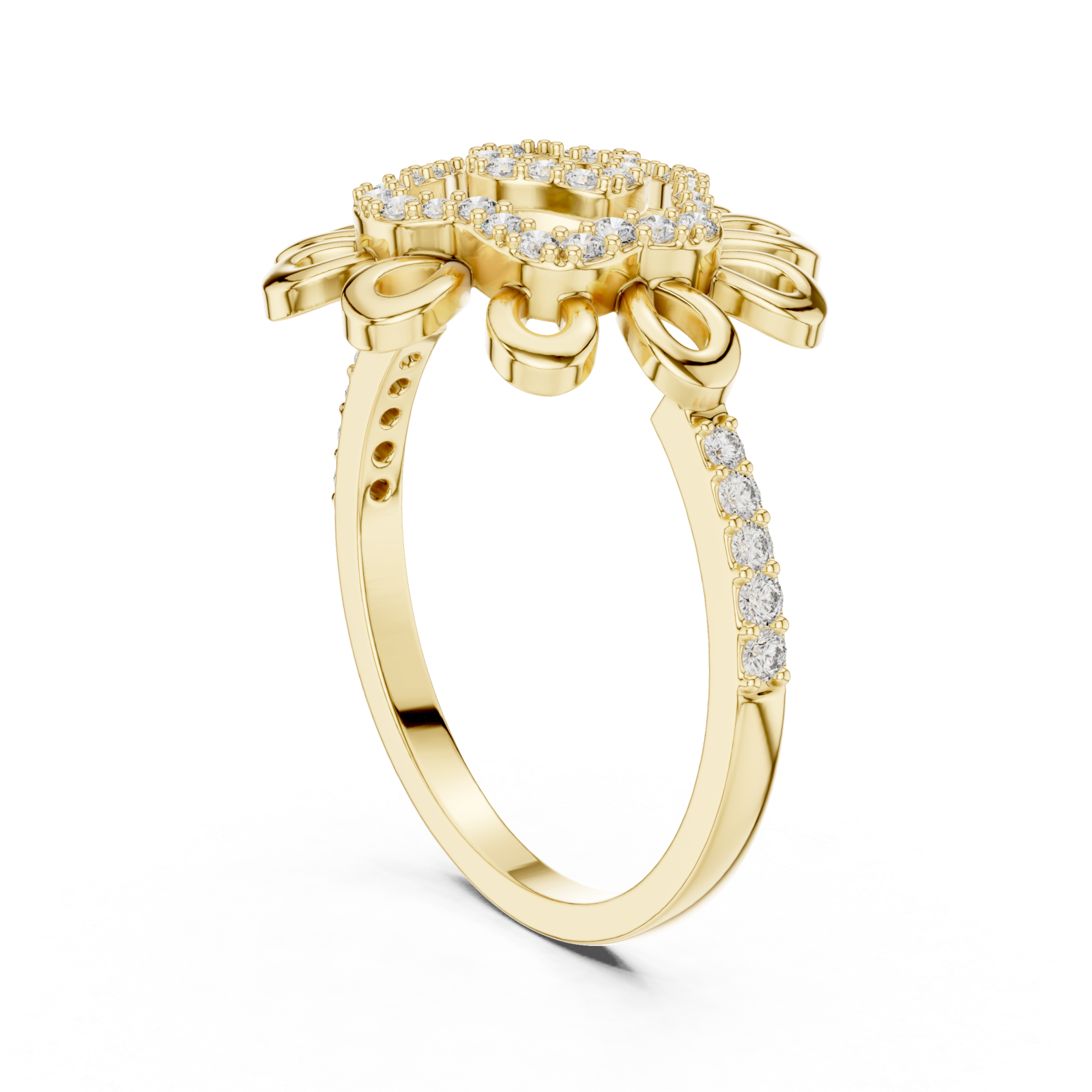  Gold Petal Reverie Halo Ring Left View